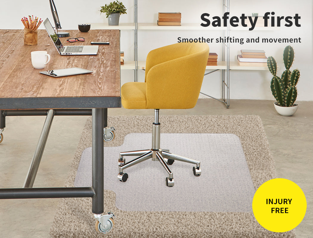 Marlow Office Chair Mat Hard Floor for Carpet Protector PVC Non Slip 120x90cm