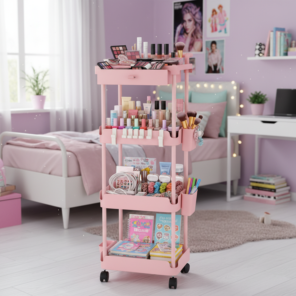 Levede Rolling Kitchen Cart Island Portable Serving Trolley Beauty Storage Rack