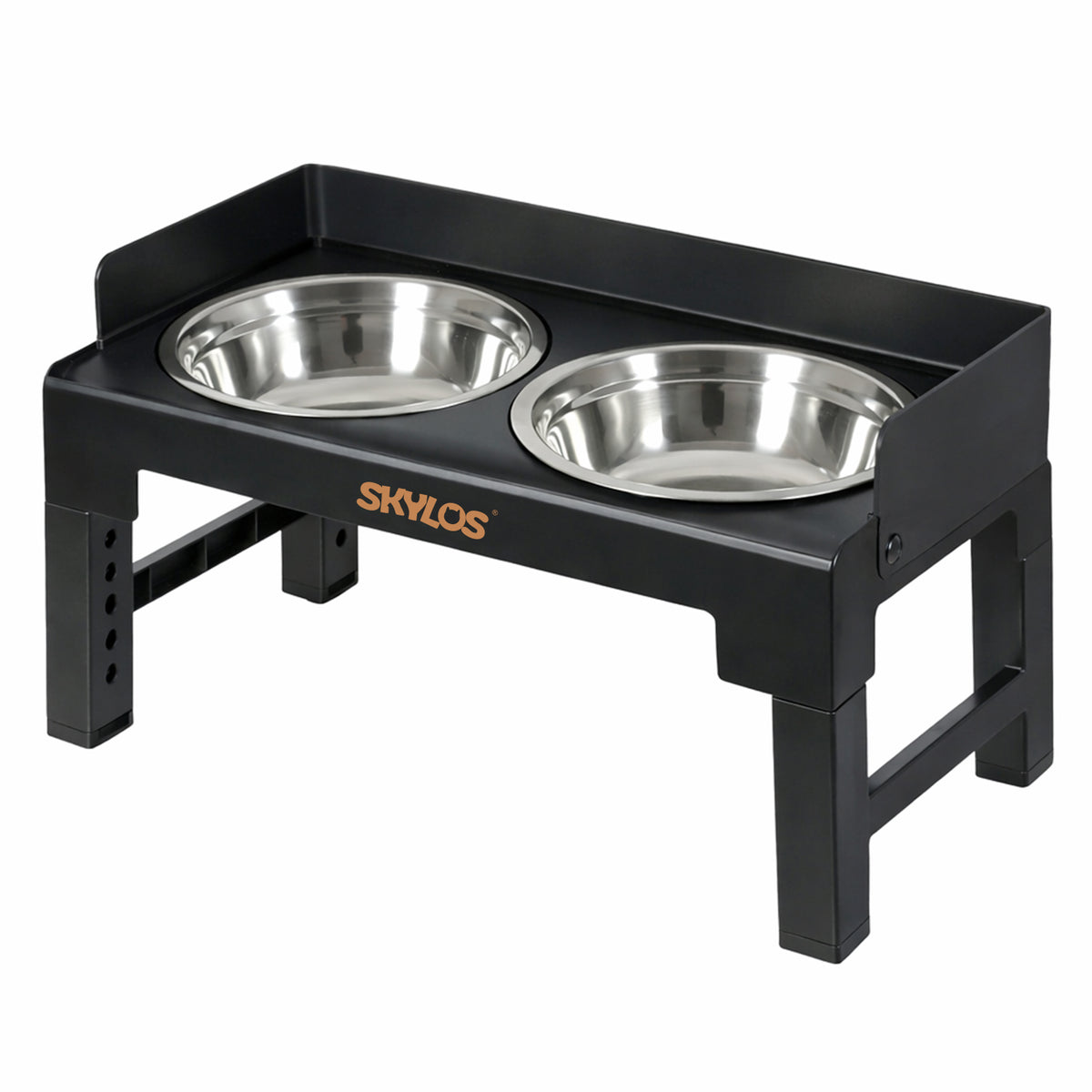 Skylos Dog Bowls Elevated with Stand Stainless Steel Bowl 6 Height Adjustable