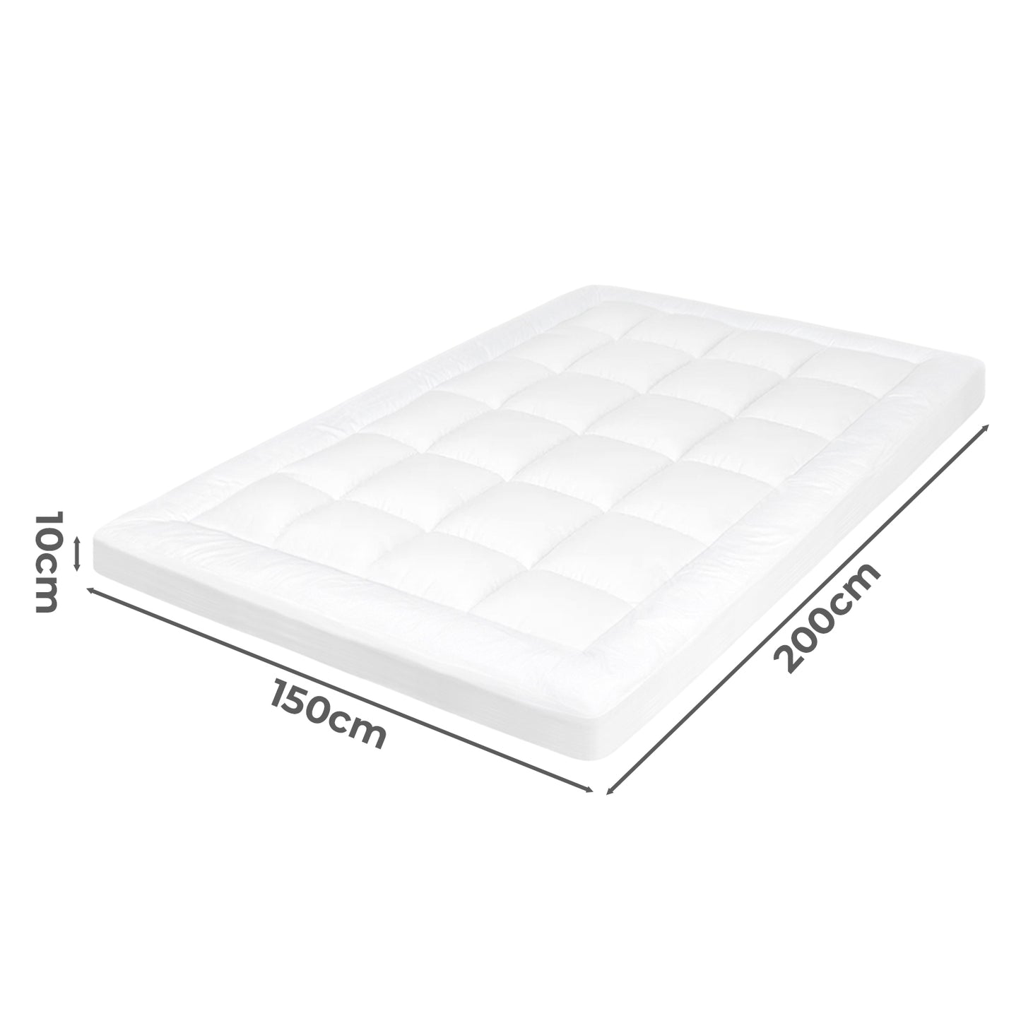 Lavio Thick King Mattress Topper 10cm Microfibre Washable with Elastic Strap
