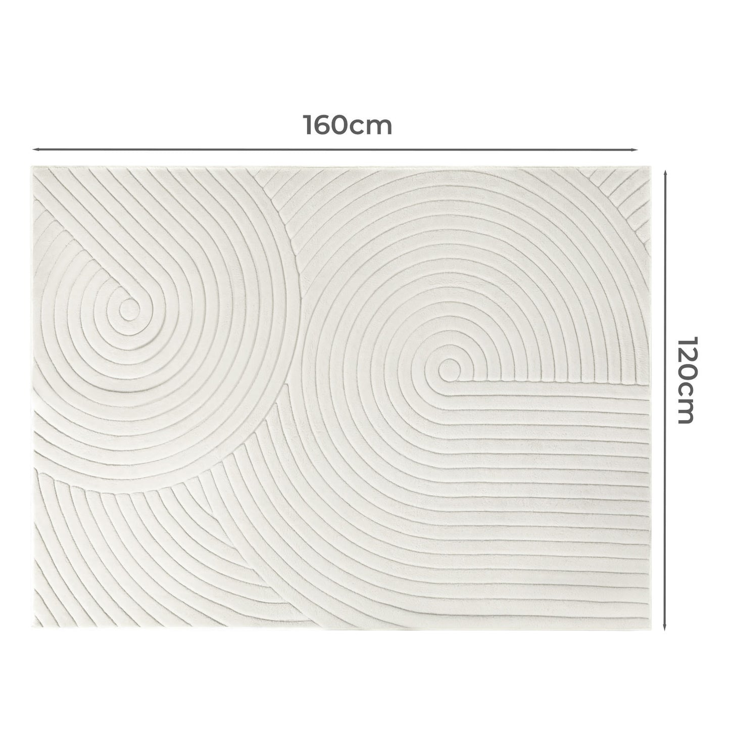 Marlow Washable Area Rug Soft Velvet Floor Mat Non Slip Living Room 120x160cm