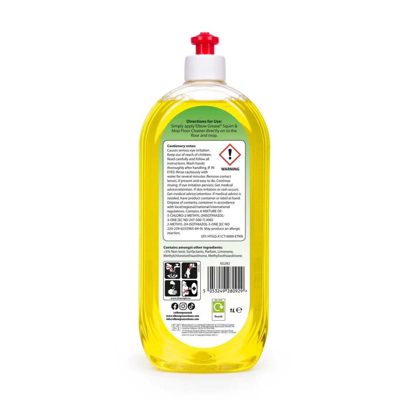 Elbow Grease 1L Lemon All Purpose Floor Cleaner x3