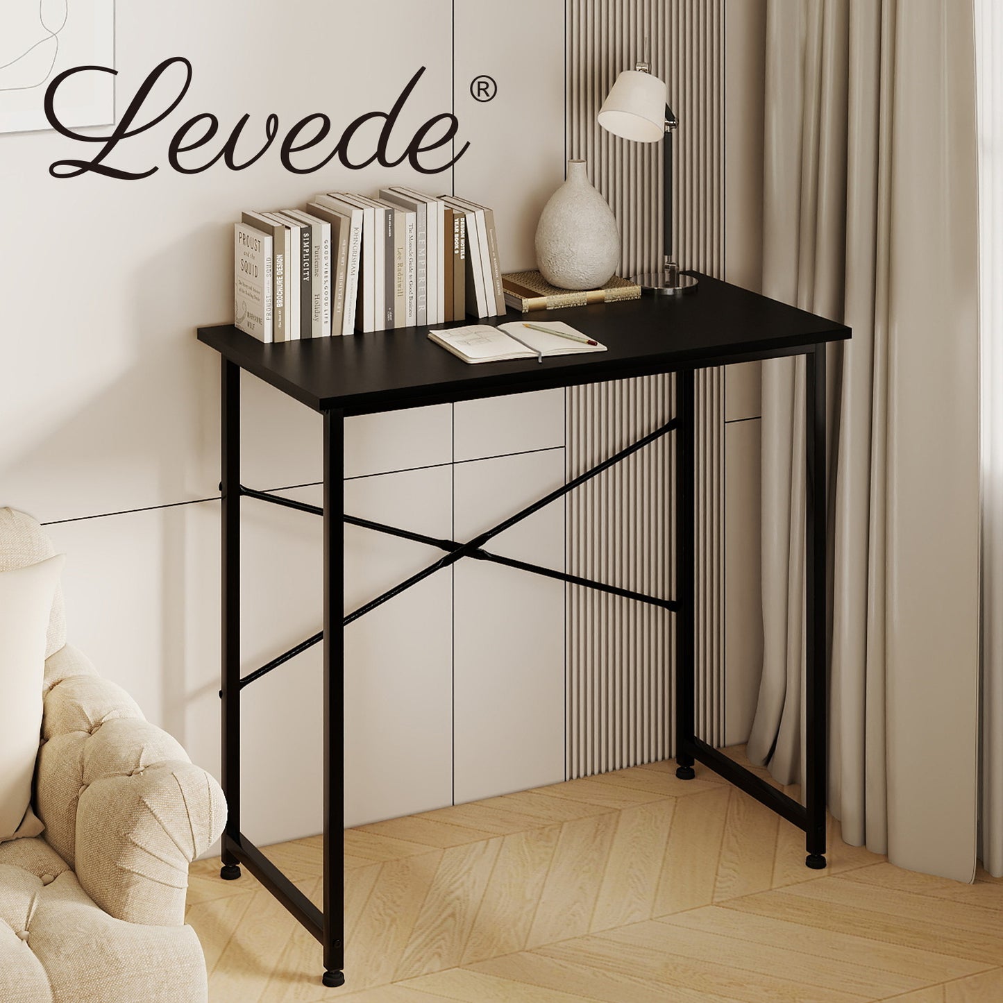 Levede PC Desk Laptop Study Table with Storage Bag for Home Office Workstation