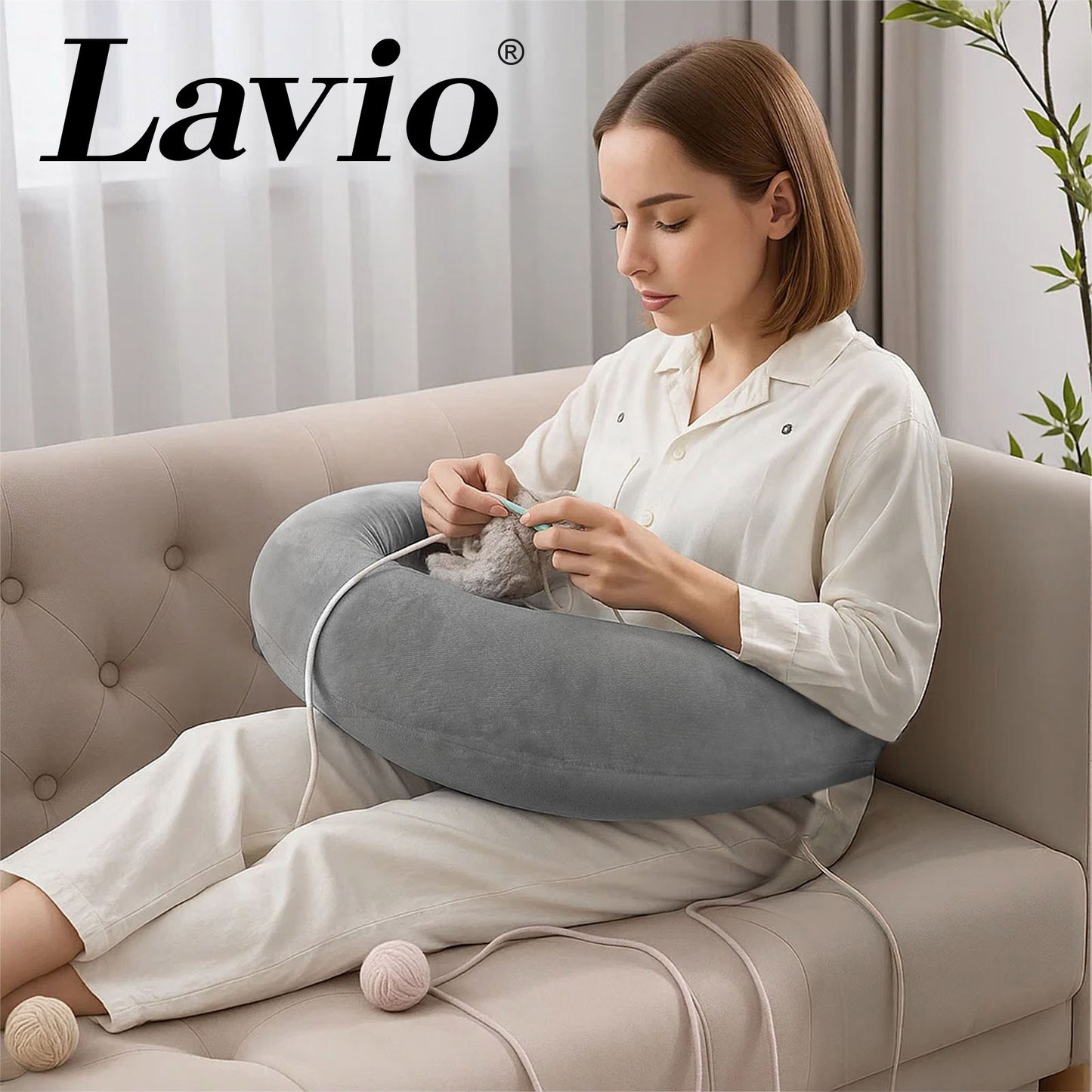 Lavio Gaming Arm Pillow Ergonomic U-Shaped for Lap Back Support Reading Working