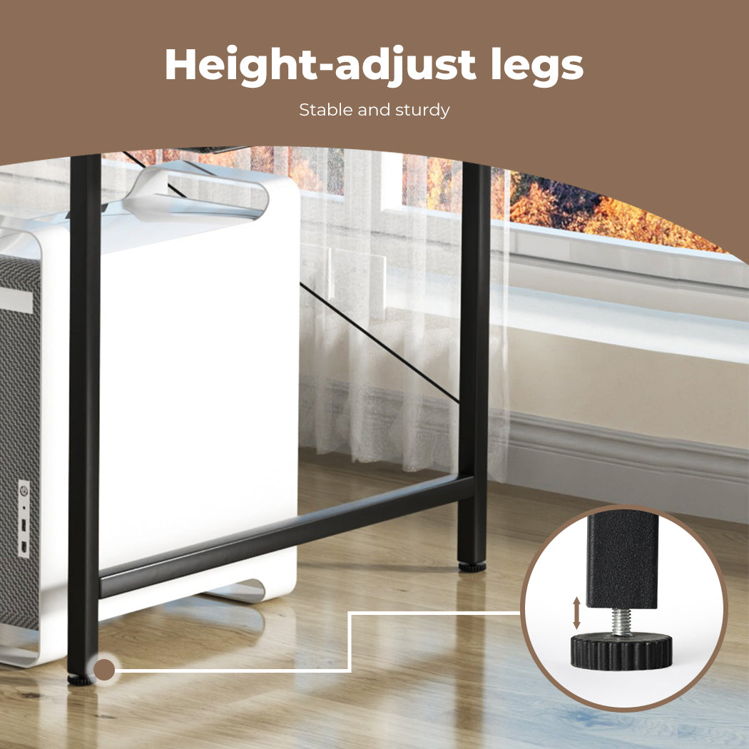Levede L Shaped 120cm Browm Computer Desk Home Office Laptop Modern