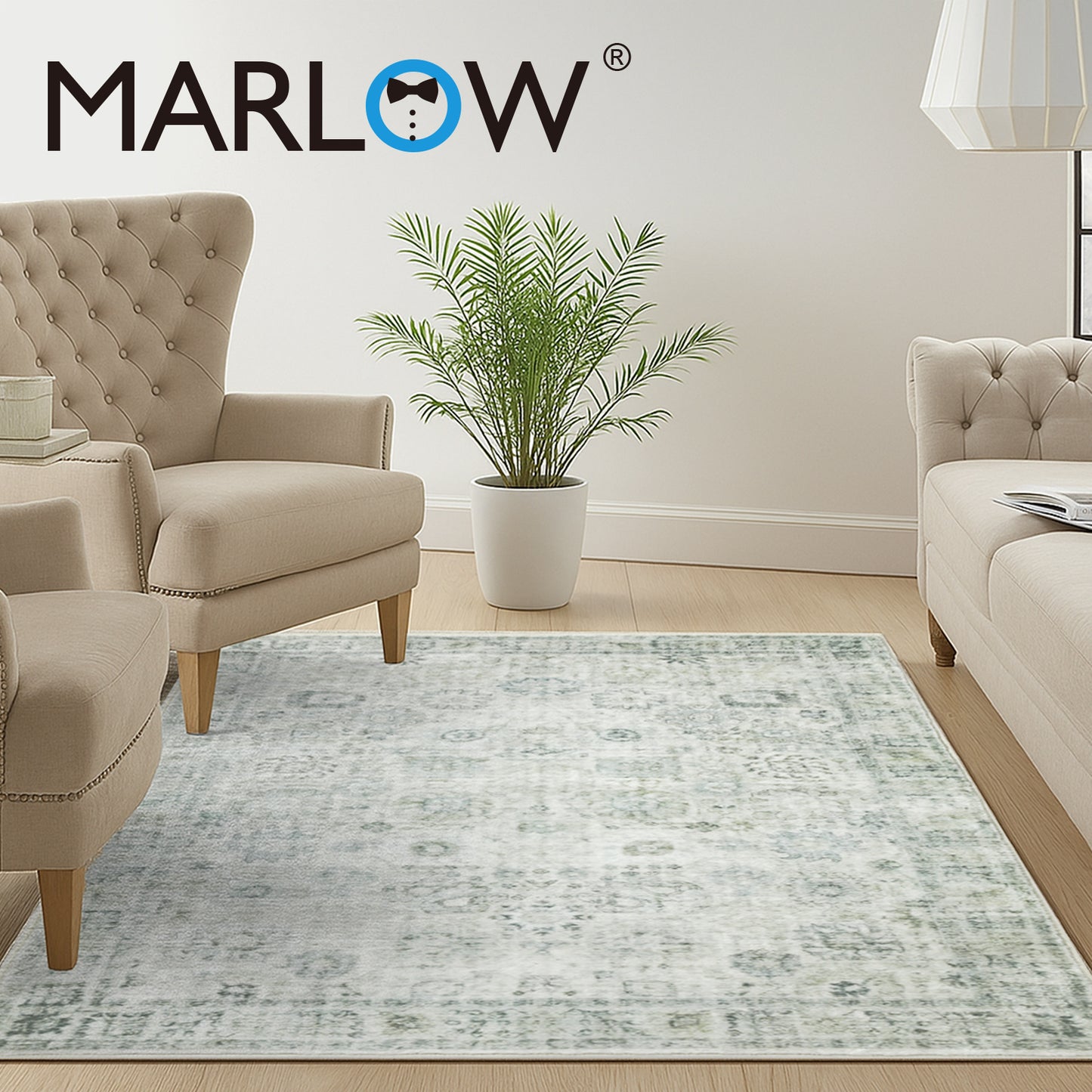 Marlow Floor Rug Washable Carpet Living Room Non Slip Modern Hallways 120x180cm