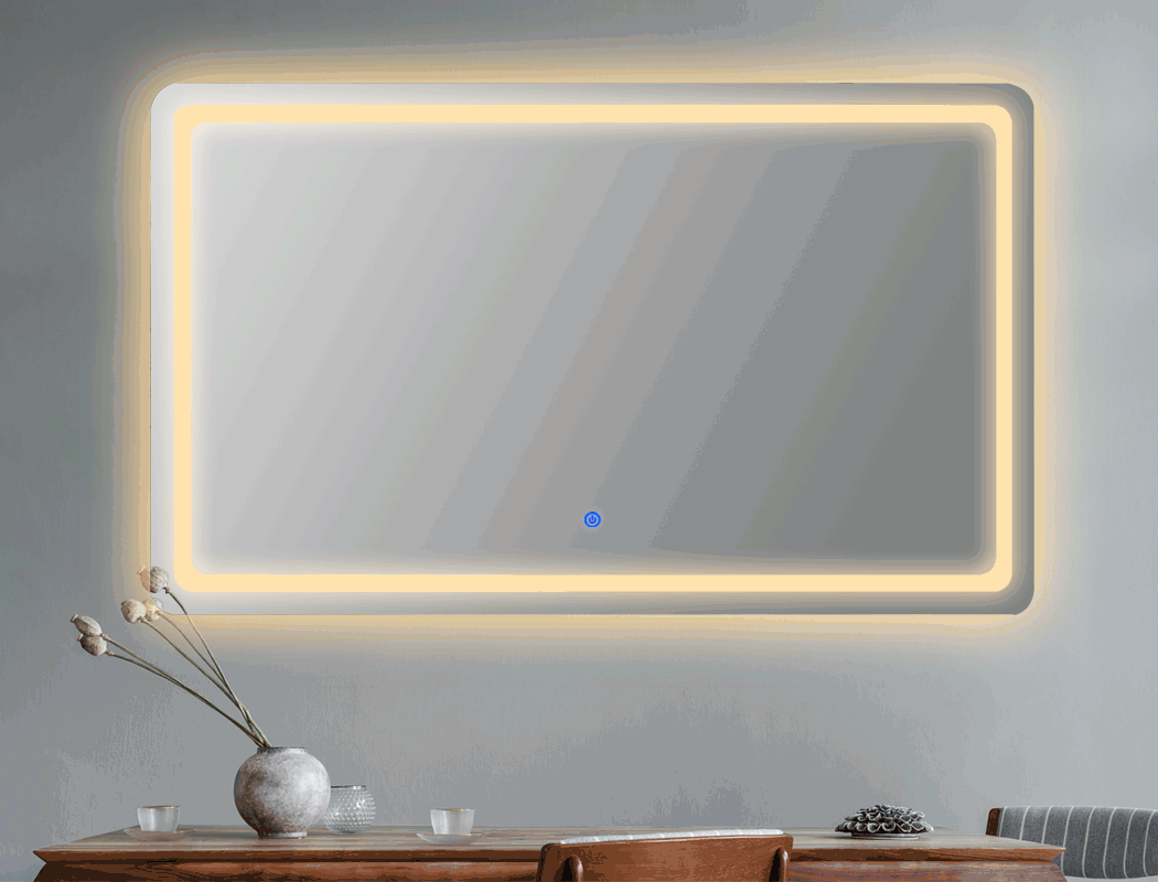 Emitto LED Wall Mirror Anti-fog Bathroom Mirrors Makeup Light 100x70cm