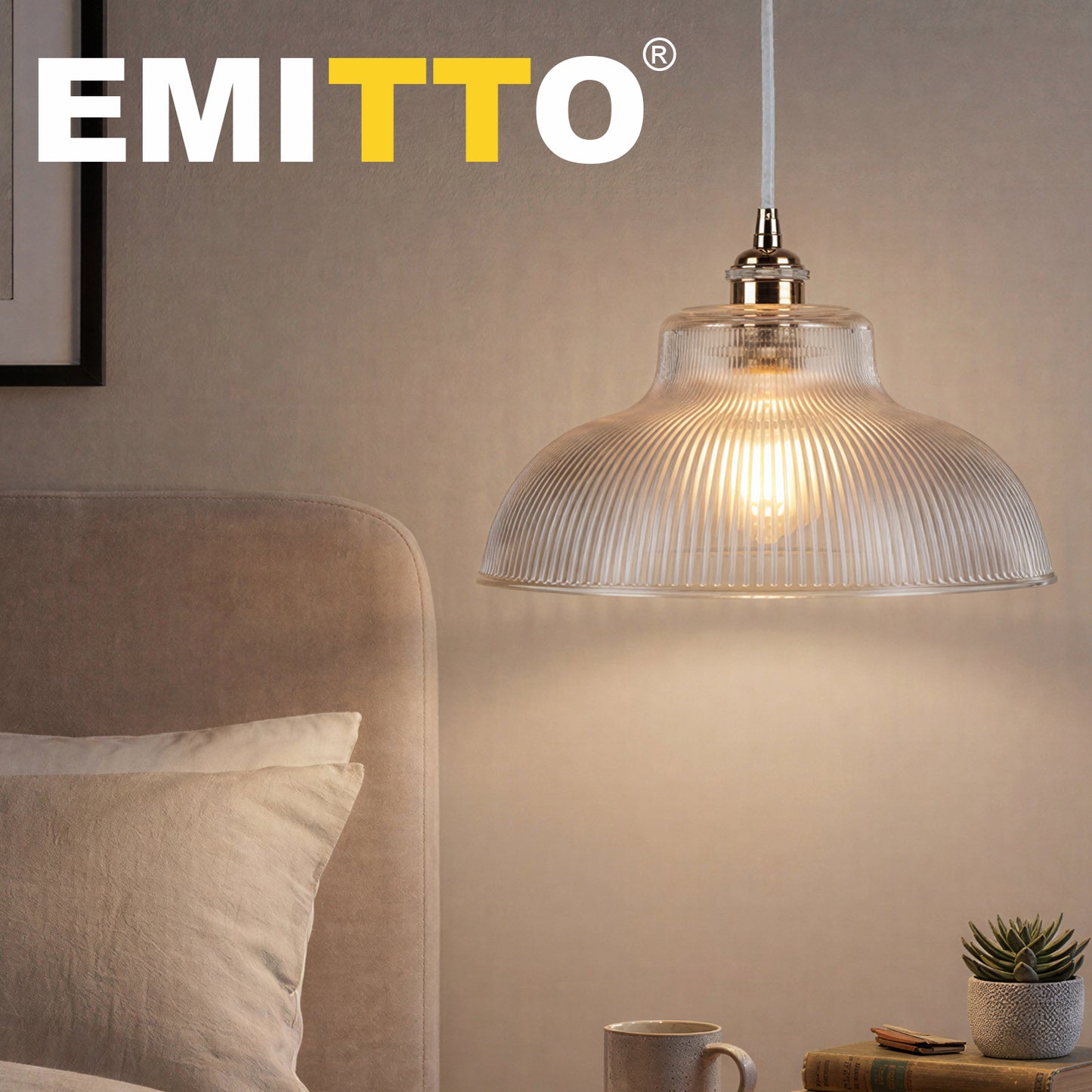 Emitto Ceiling Light Shade Pendant Glass Lamp Bistro Adjustable Clear Color