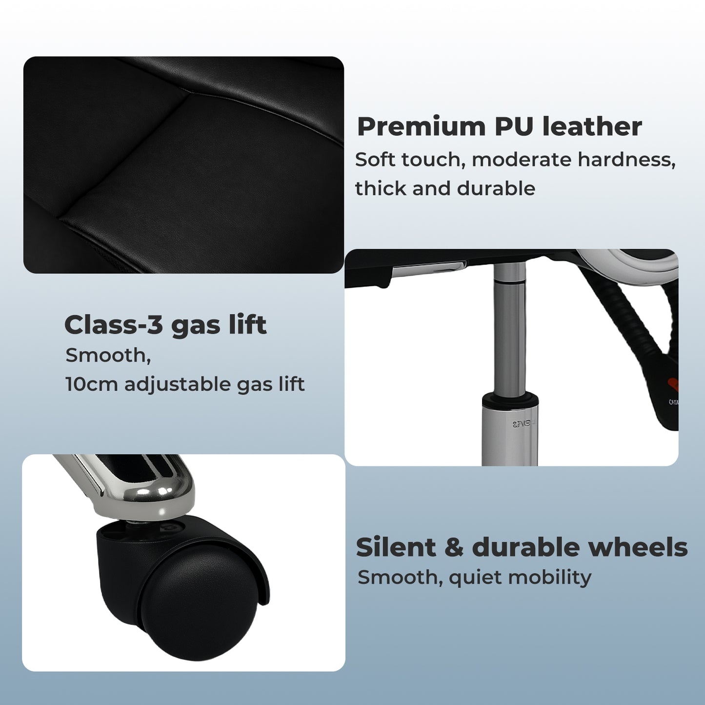 Executive Office Chair Heavy Duty Wide Spring Cushion Recliner Footrest 150kg