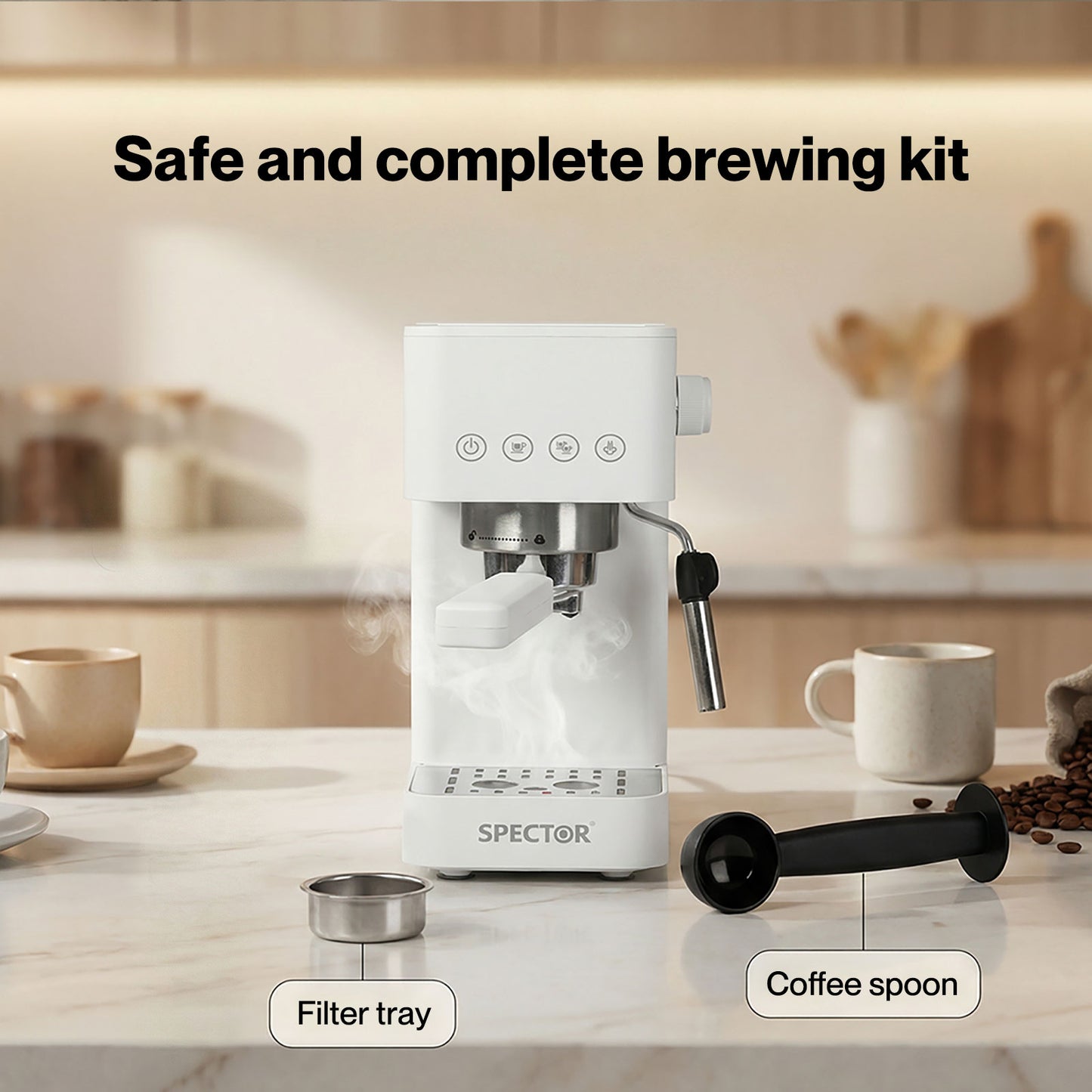 Spector Coffee Machine Maker 20 Bar Milk Frother Stable Espresso Extraction