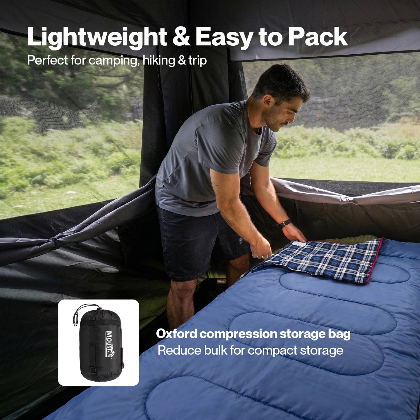Mountview Camping Sleeping Bag Single Waterproof Warm Soft Adult Hiking 3 Season