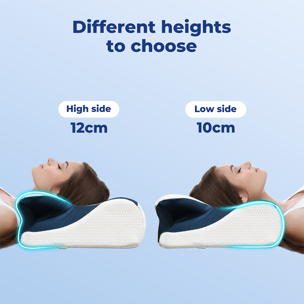 Lavio Cervical Contour Memory Foam Pillow Side Sleeper for Neck Pain Relief