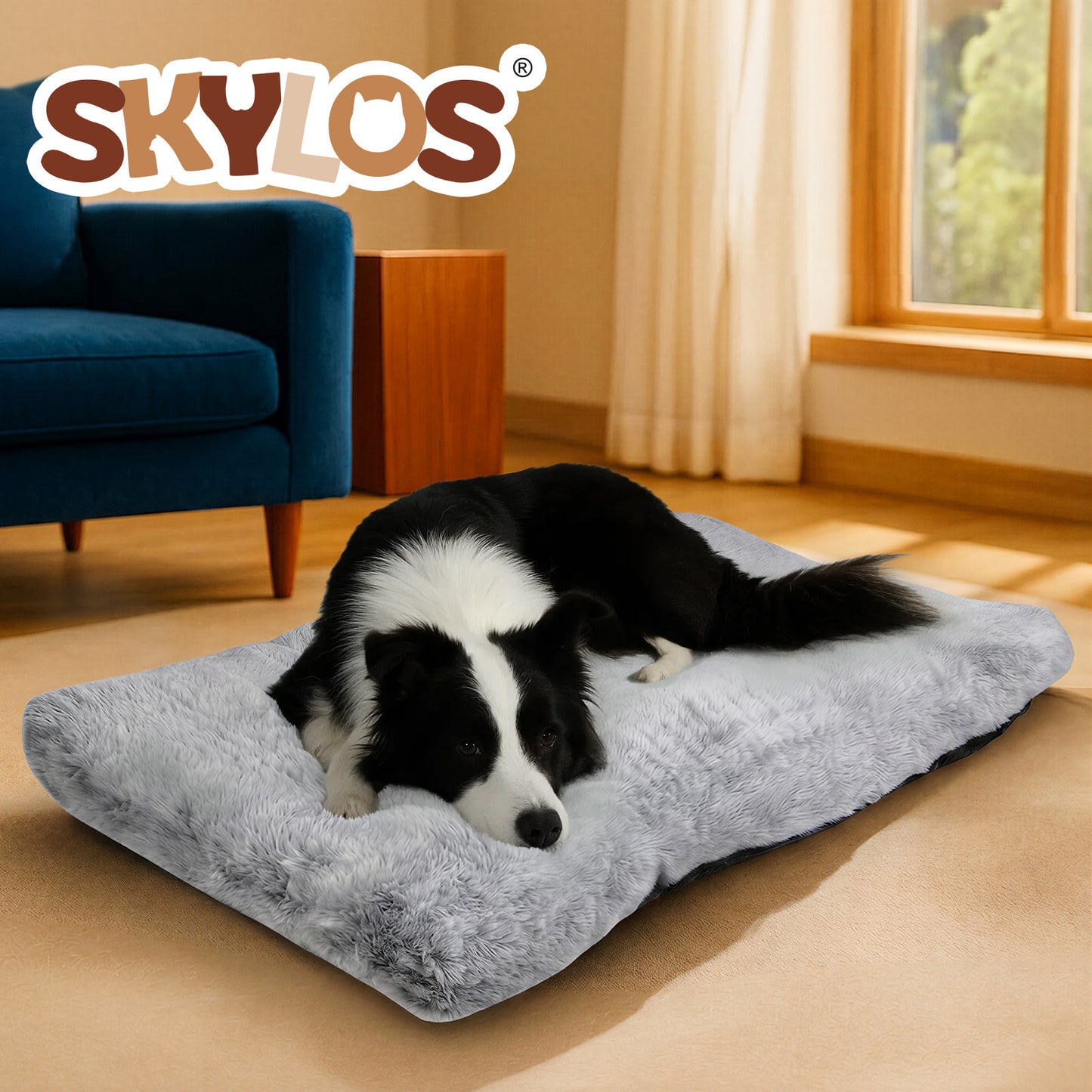 Skylos Extra Large Dog Bed Mattress Plush Cushion Washable Pet Crate Pad Mat