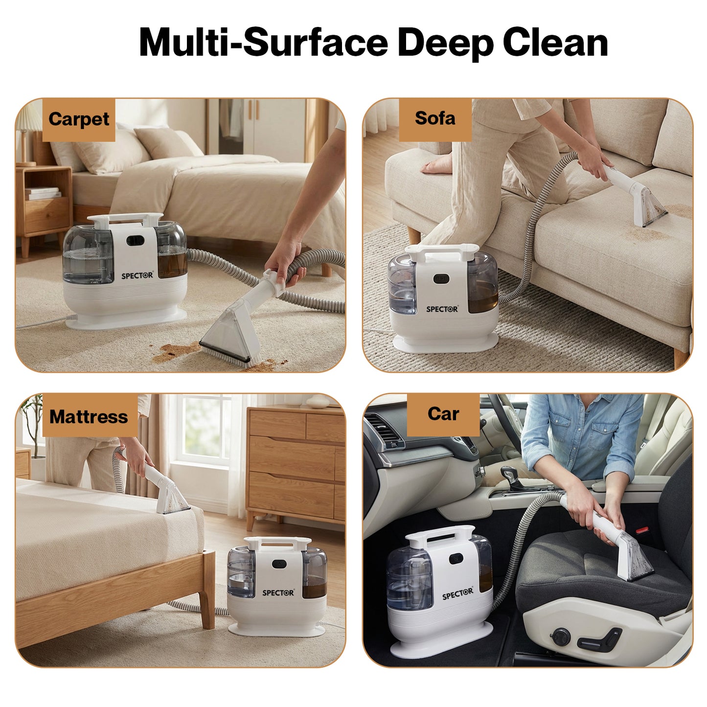 Spector Spot Carpet Upholstery Cleaner 17KPA Handheld Sofa Stain Striker 500W