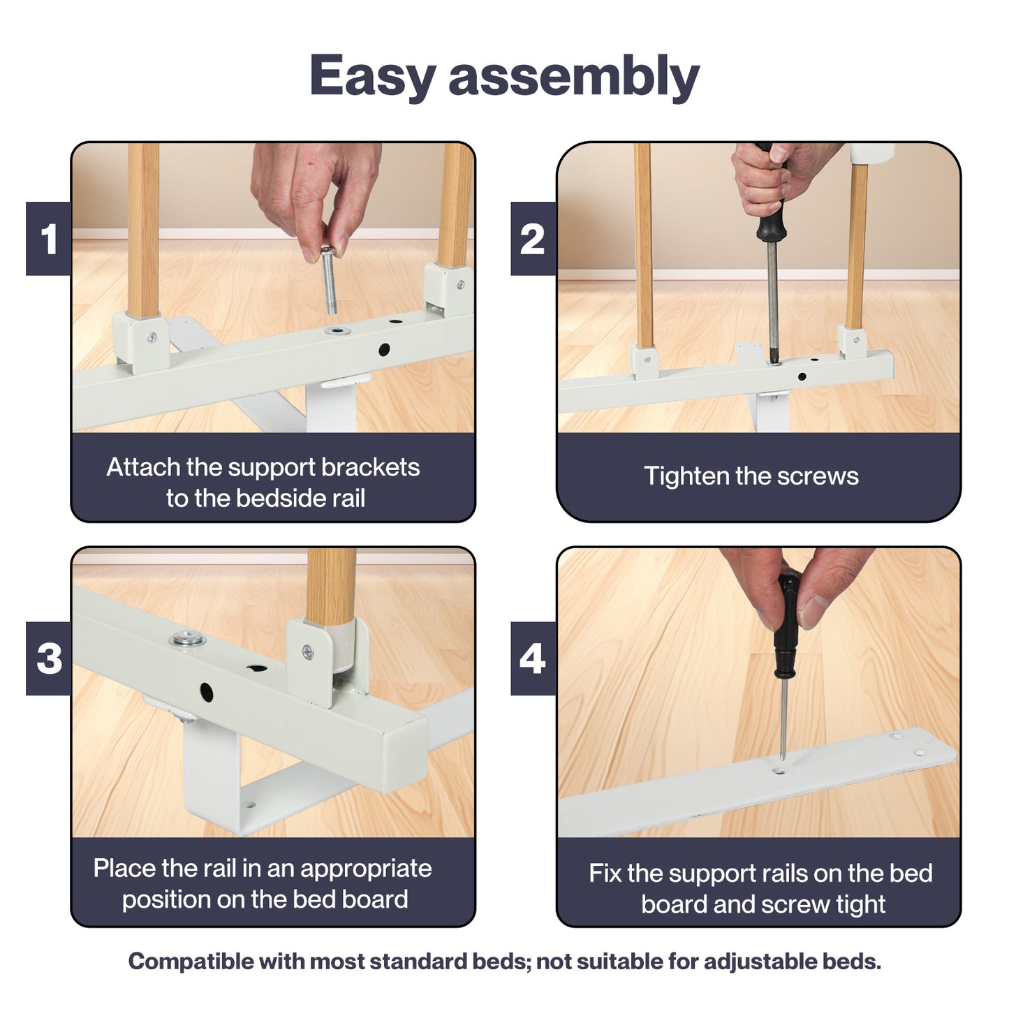 Levede Mobility Bed Grab Rails Folding Guard Safety Elderly Adults Assist 180kg