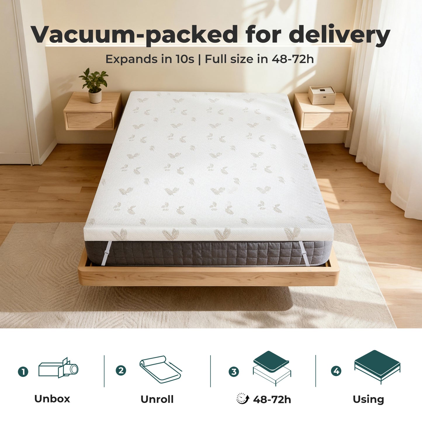 Lavio Mattress Topper Memory Foam Small Double Dual Layer 7cm Pressure Relief