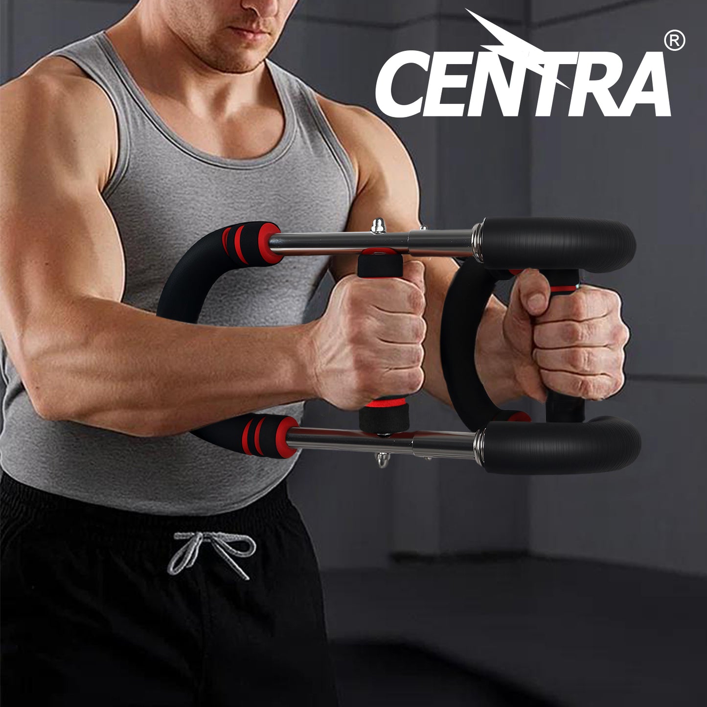 Centra Shaker Twister Arm Power Trainer Adjustable Chest Expander Bar 30-50kg