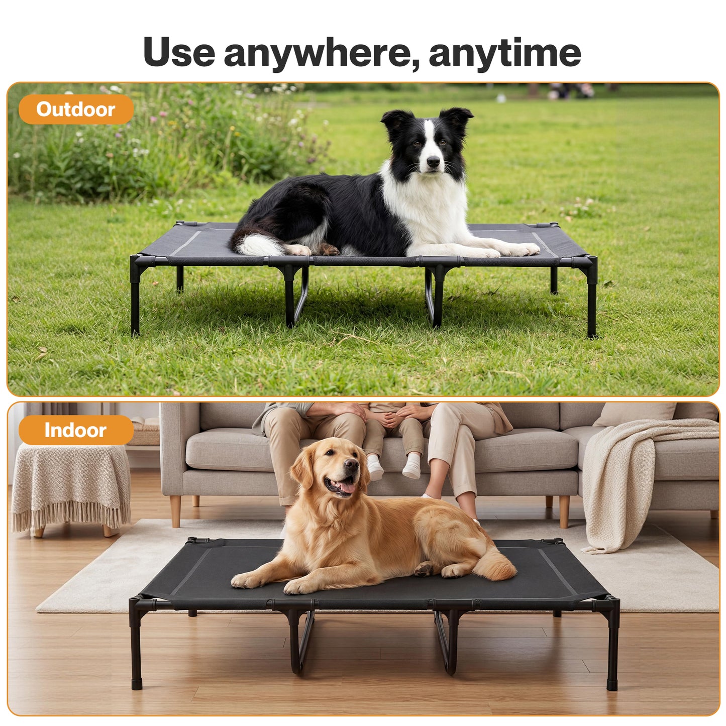 Skylos Elevated Dog Bed Large Mesh Raised Pet Cot Waterproof Indoor Outdoor