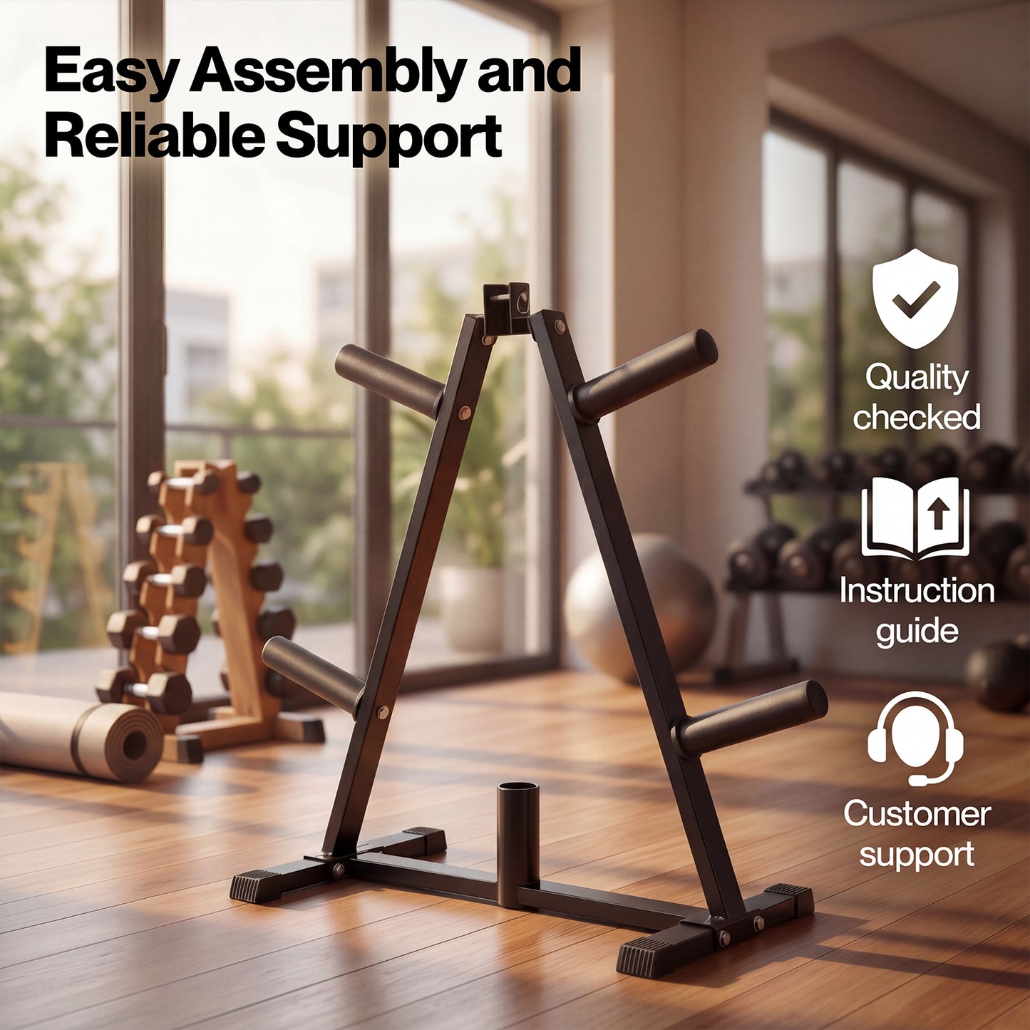 Centra Weight Plate Storage Rack Olympic Plate Holder Gym Weight Stand Tree