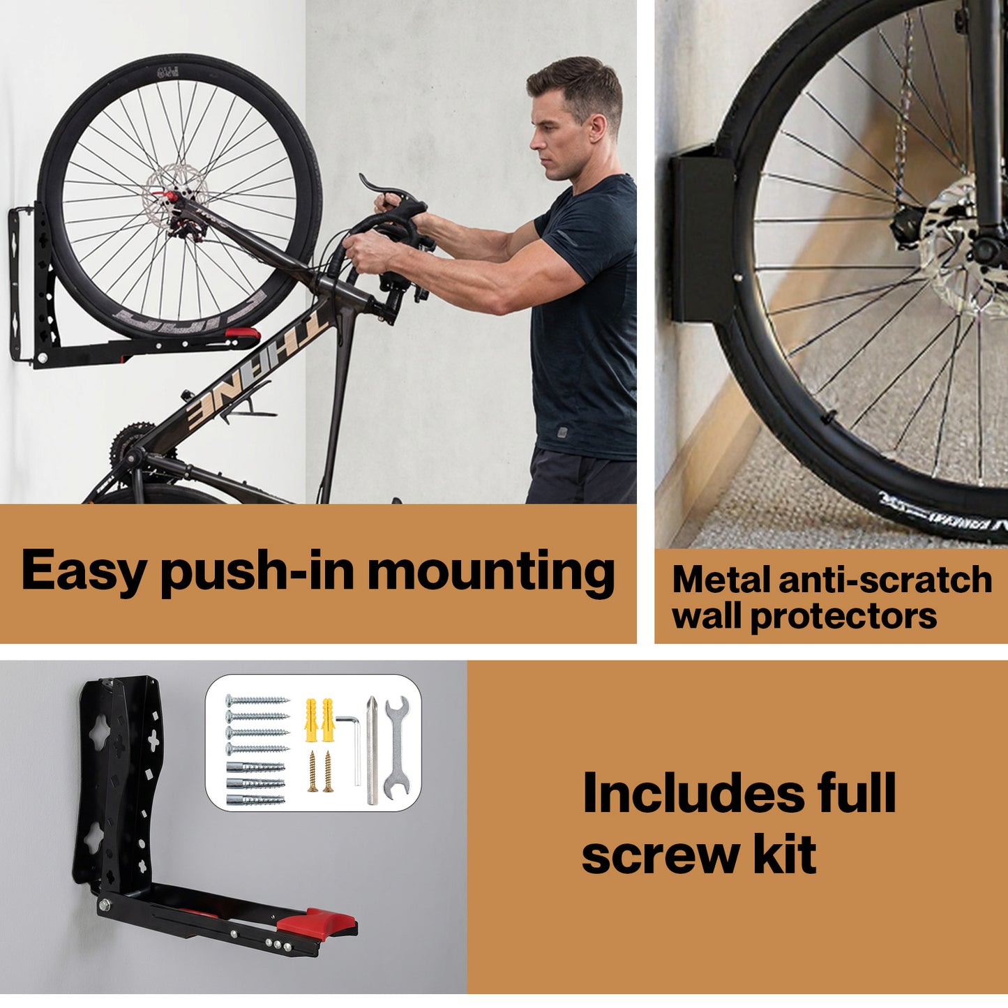 Monvelo Bike Racks Garage Wall Mount Bicycle Storage Adjustable Foldable Swivel