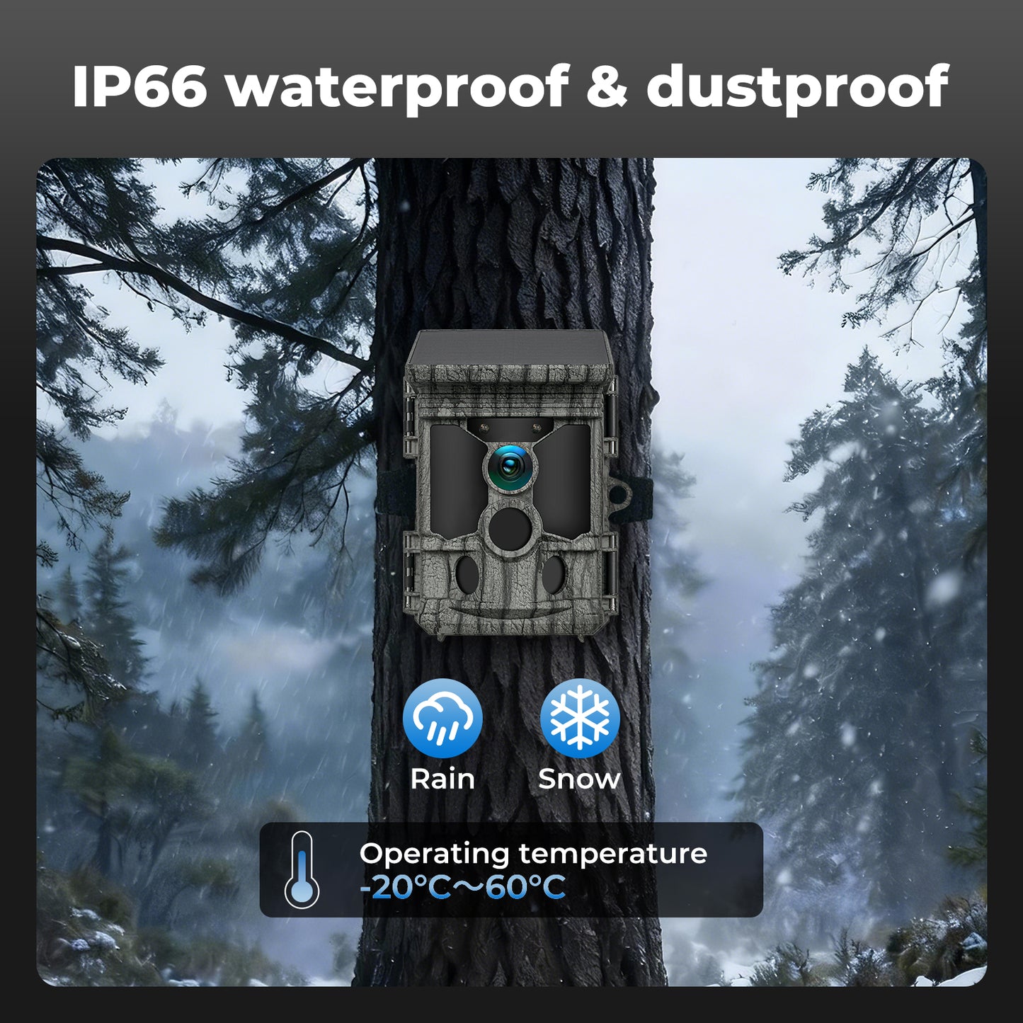 Centra Solar Trail Camera 4K 112MP Hunting Game Cam Wifi Bluetooth 64GB Card