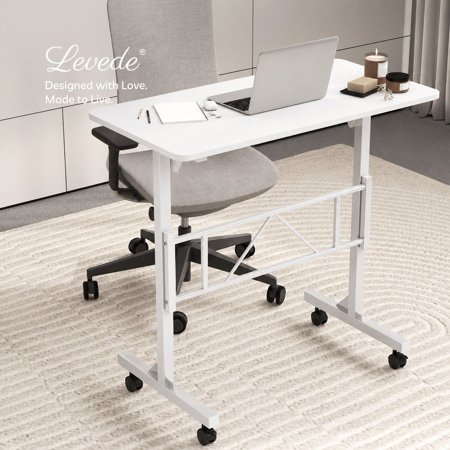 Levede Standing Desk Height Adjustable Office Laptop Pc Computer Workstation