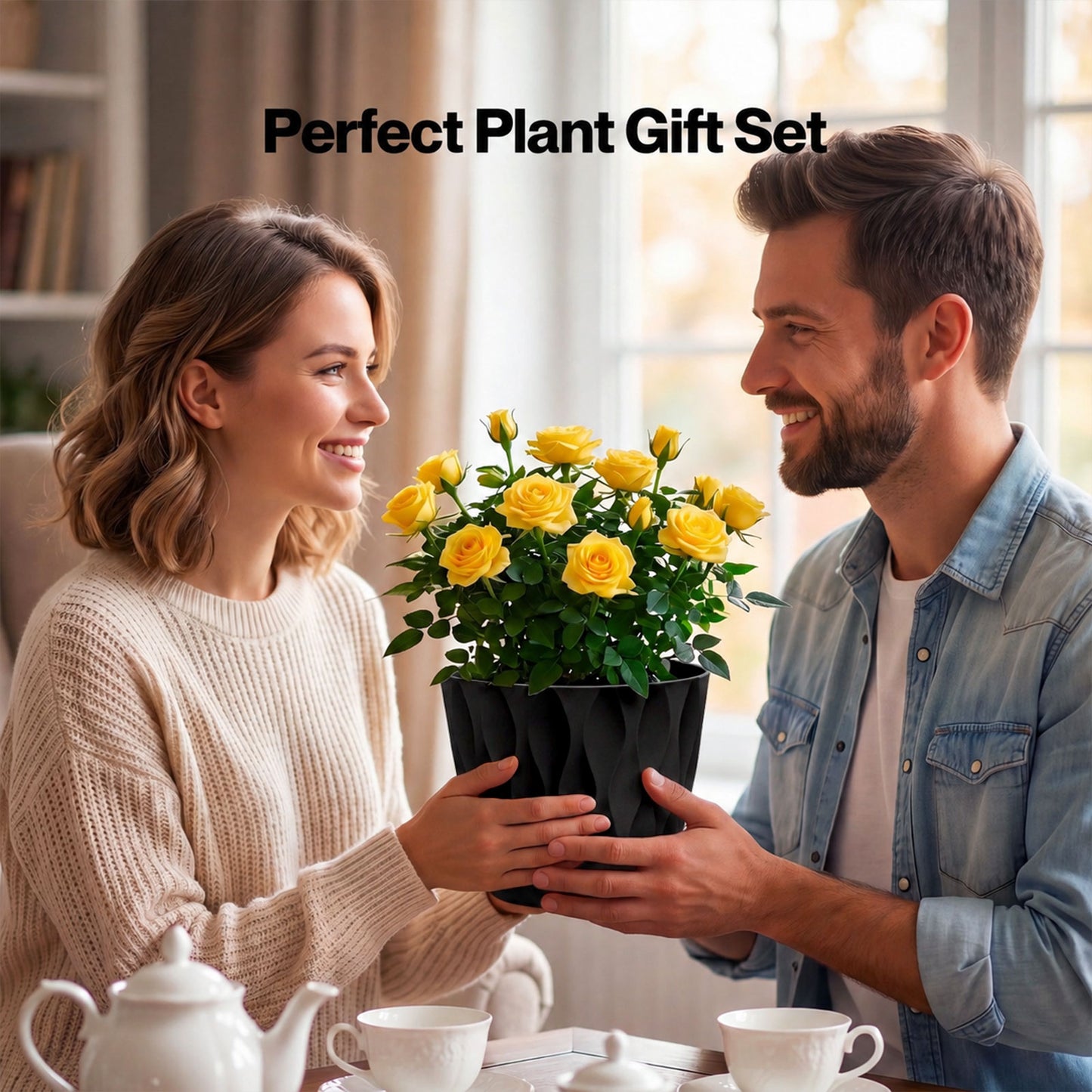 TOQUE Plant Pots 5Pc 20cm Plant Pots Indoor Drainage PP Plastic Black