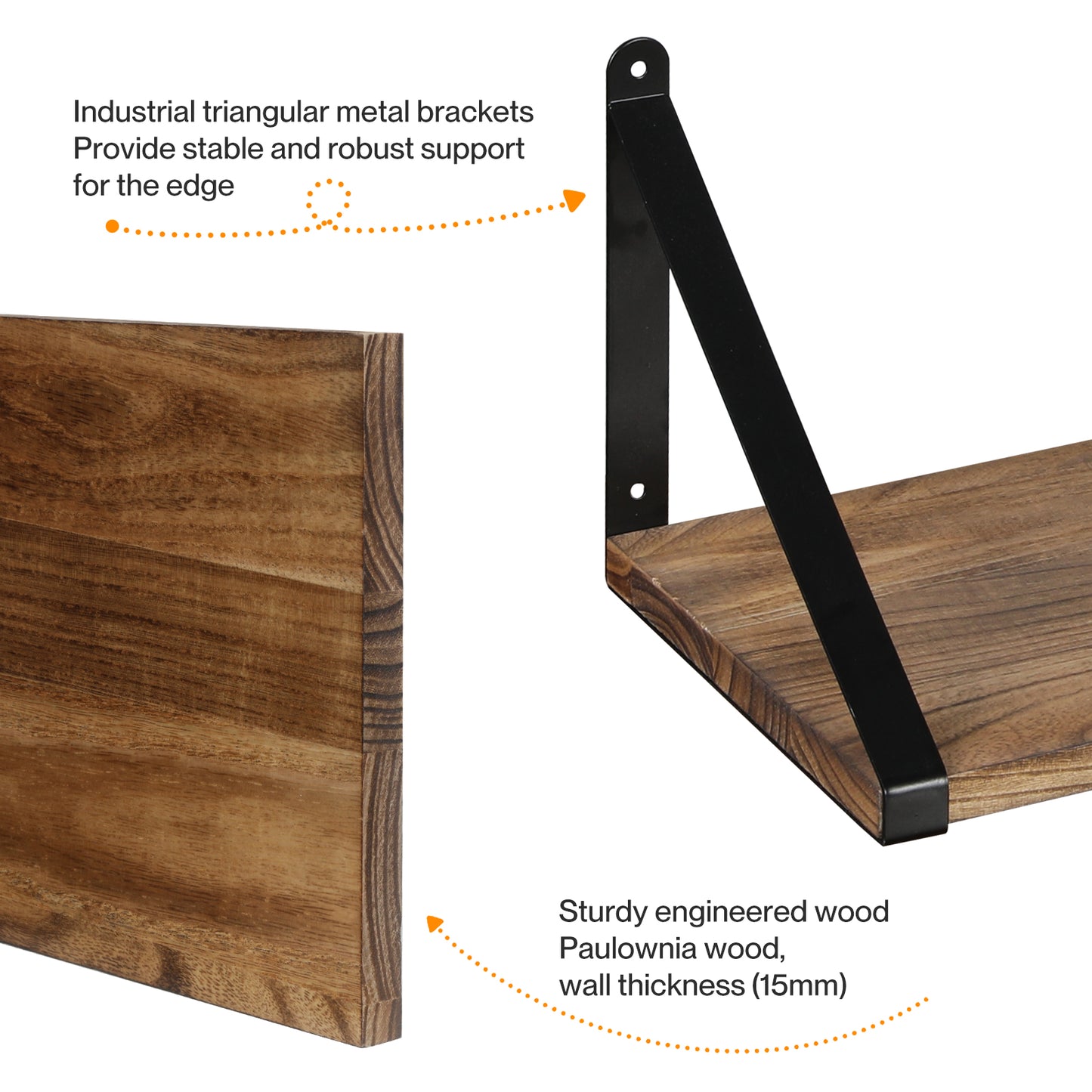 Levede Floating Shelves Wall Mounted Storage Home Set of 3 Natural Color