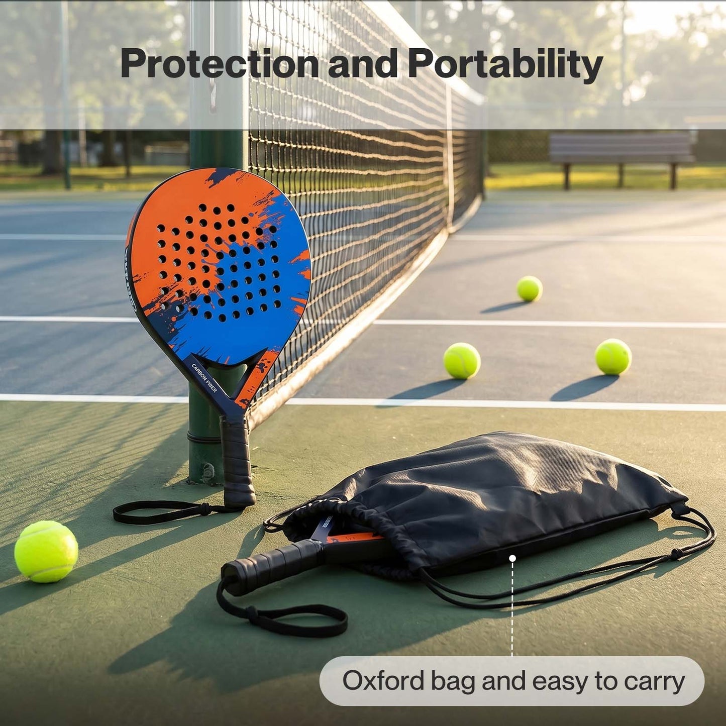 Centra Padel Tennis Racket Carbon Fiber Face 360g Black