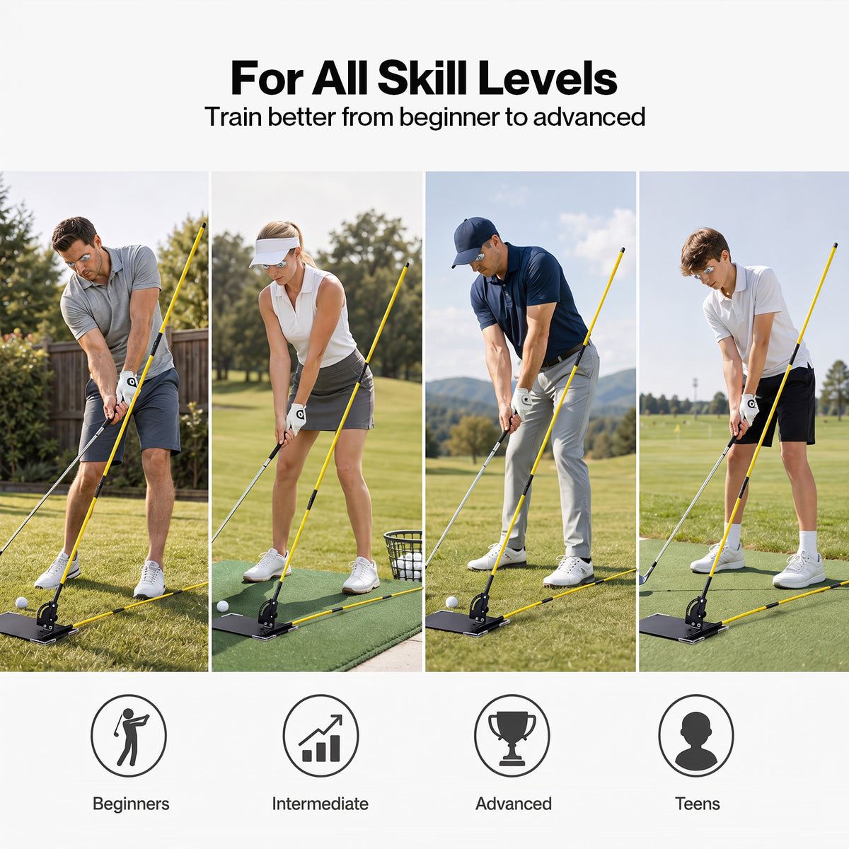 Centra Golf Alignment Sticks for Plane Accuracy With Carry Bag Outdoor Practice