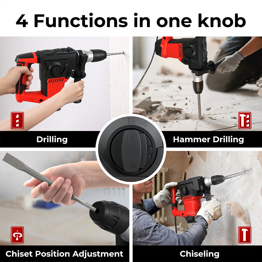 Traderight Hammer Drill Heavy Duty Corded Electric Impact Driver with Bit Set
