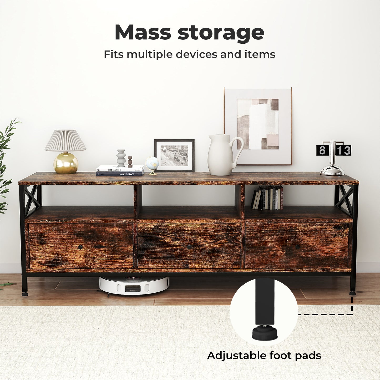 Levede TV Stand Cabinet Entertainment Unit with Drawers Shelves for 65 Inch TV
