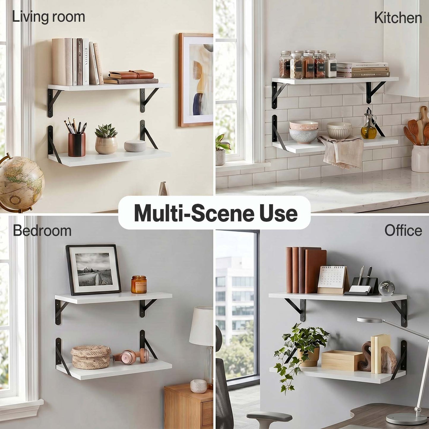 Levede Floating Shelves 2PC Wall Mounted Shelf DIY Storage Display Modern Decor