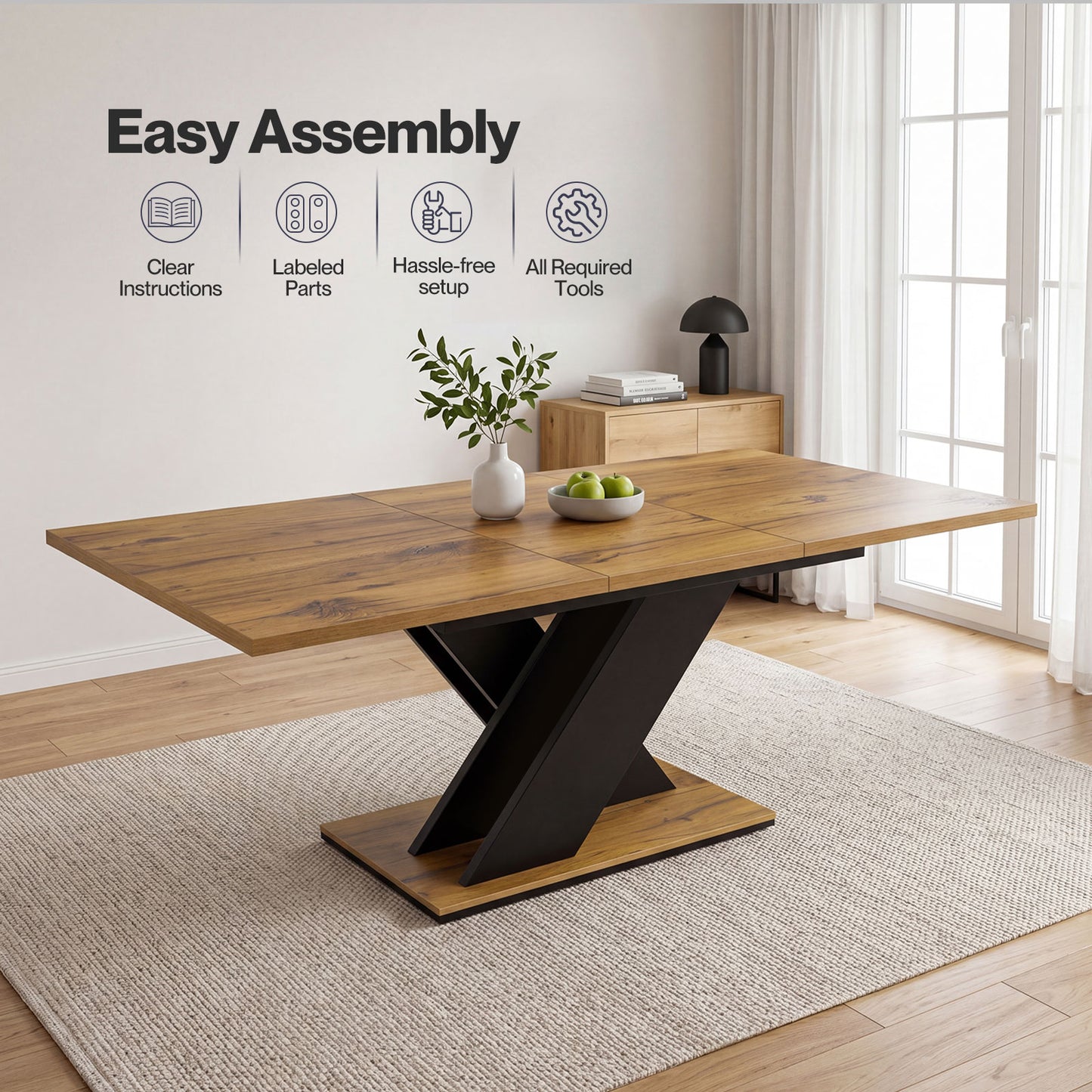 Levede Extendable Dining Table Modern Extending Kitchen Dining Table 120-160cm