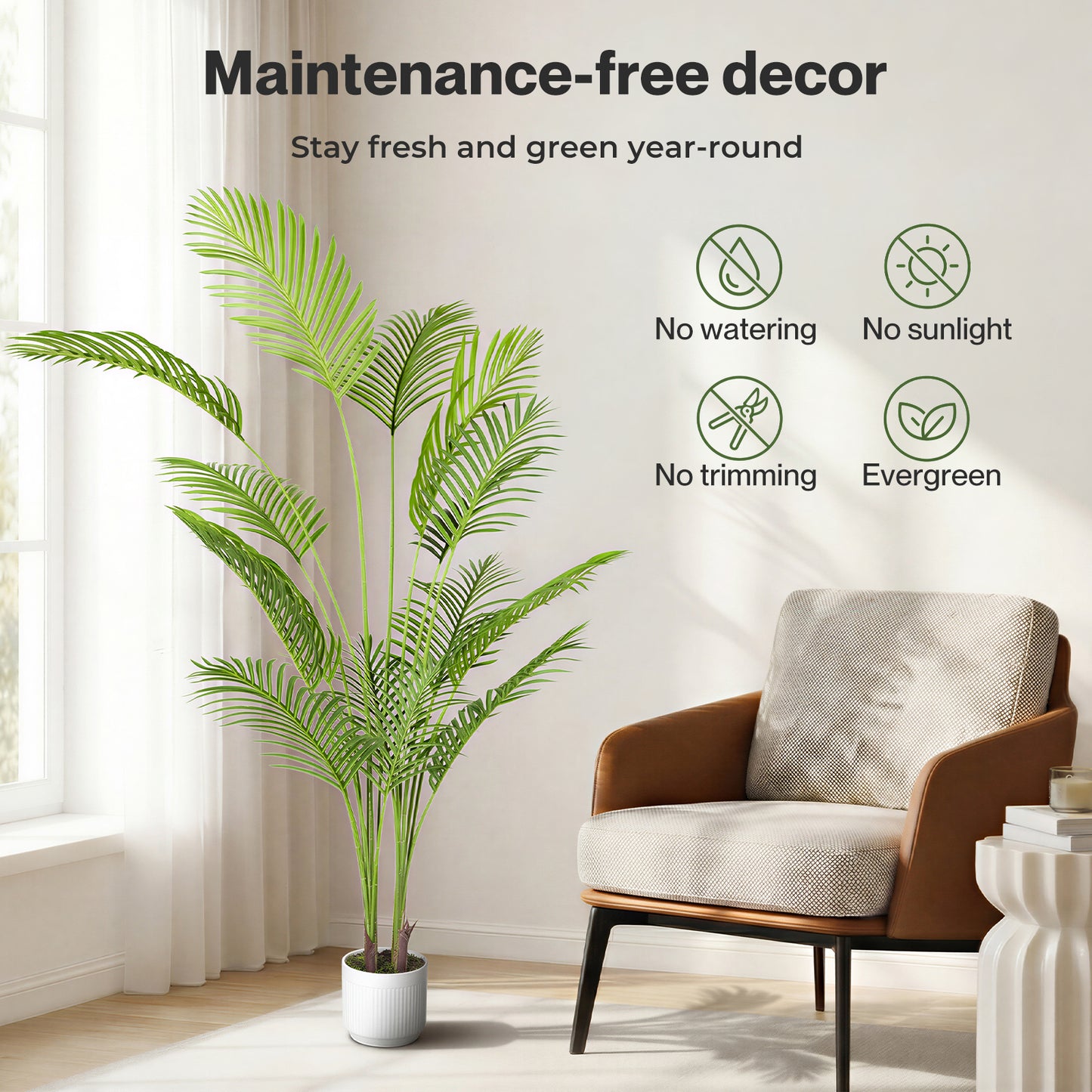Levede Artificial Palm Tree Fake Plant Home Office Decor Realistic Faux Tree