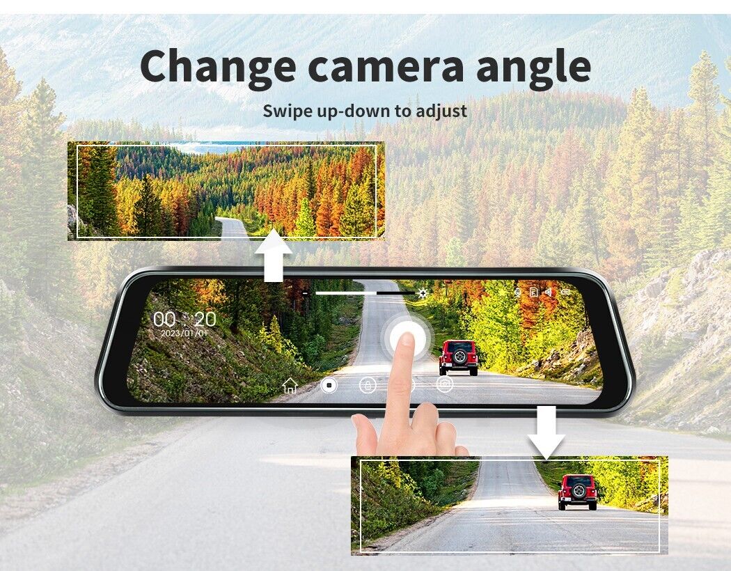 Monvelo Dash Cam Front and Rear 1080P Camera Car DVR Recorder Night Vision 10"