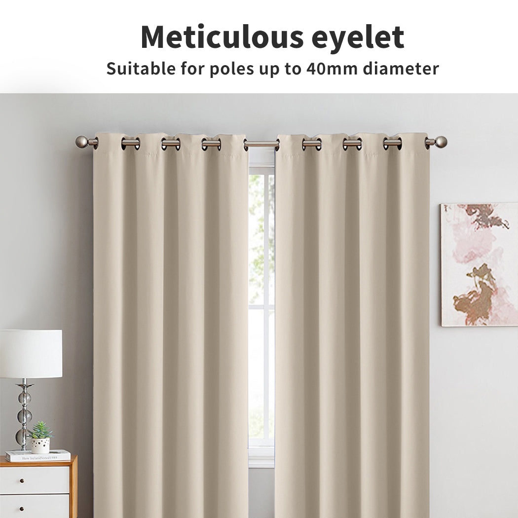 Marlow 2x Blackout Curtains Thermal Blockout Eyelet Ring Top 117x183 for Bedroom