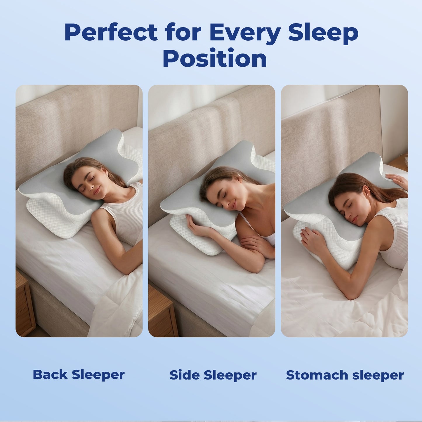 Lavio Ergonomic Pillow Cervical Neck Memory Foam Orthopedic Shoulder Pain Relief