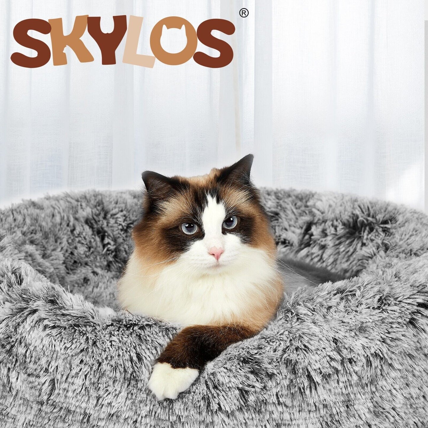 Skylos Dog Bed Cat Beds Washable Large Puppy Soft Warm Plush Calming Cushion