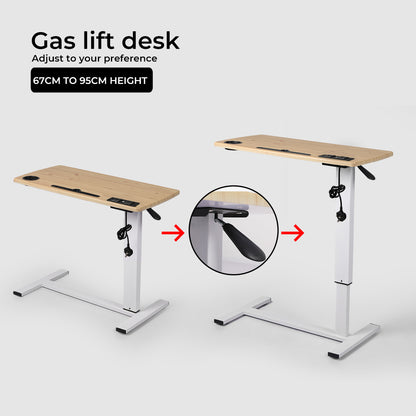 Standing Desk Height Adjustable Stand Over Bed Laptop Table Shelf Electric USB