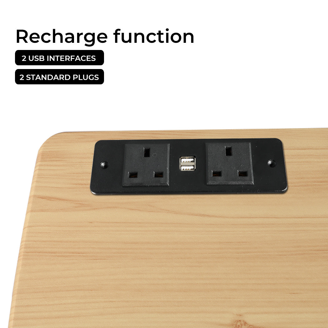 Standing Desk Height Adjustable Stand Over Bed Laptop Table Shelf Electric USB