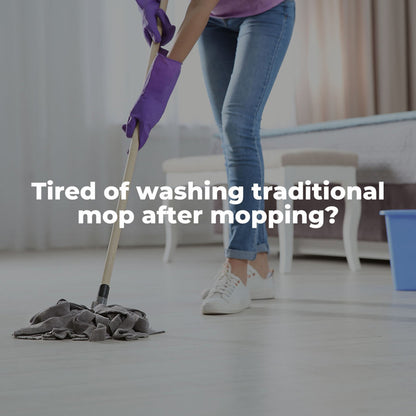 Cleanflo Spin Mop Bucket Set 360° Degree Stainless Steel Rotating Wet Dry White