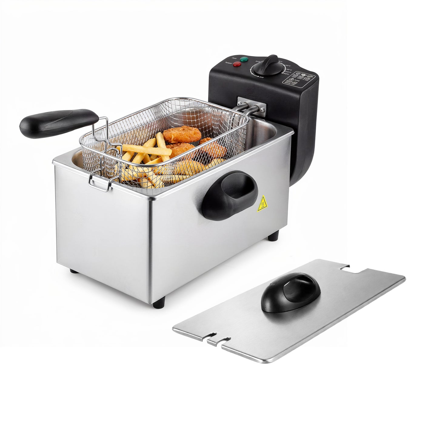 Spector Deep Fat Fryer 3L Chip Pan Basket Stainless Steel Adjustable Temp 2000W