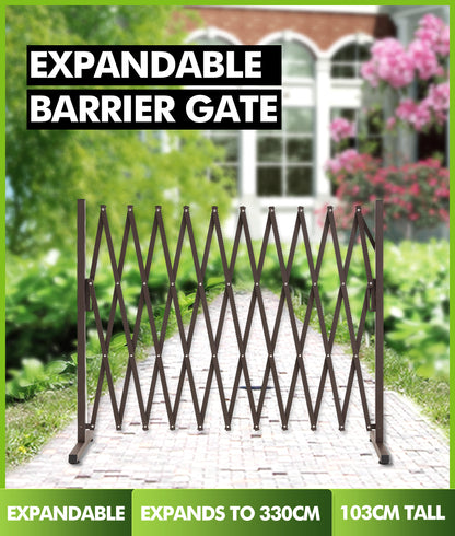 Security Gate Pet Baby Metal Barrier Garden Indoor Outdoor Expandable  3.3M