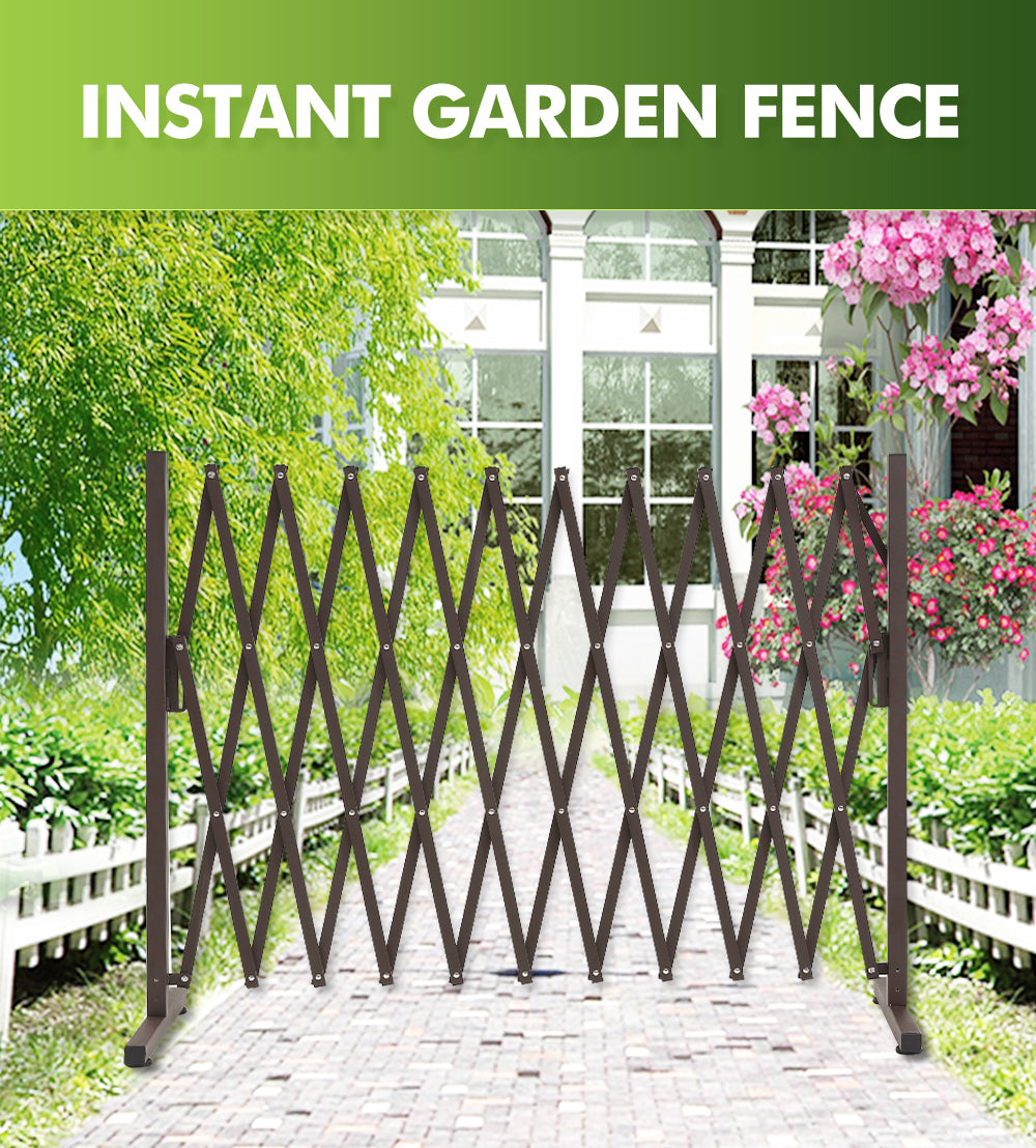Security Gate Pet Baby Metal Barrier Garden Indoor Outdoor Expandable  3.3M