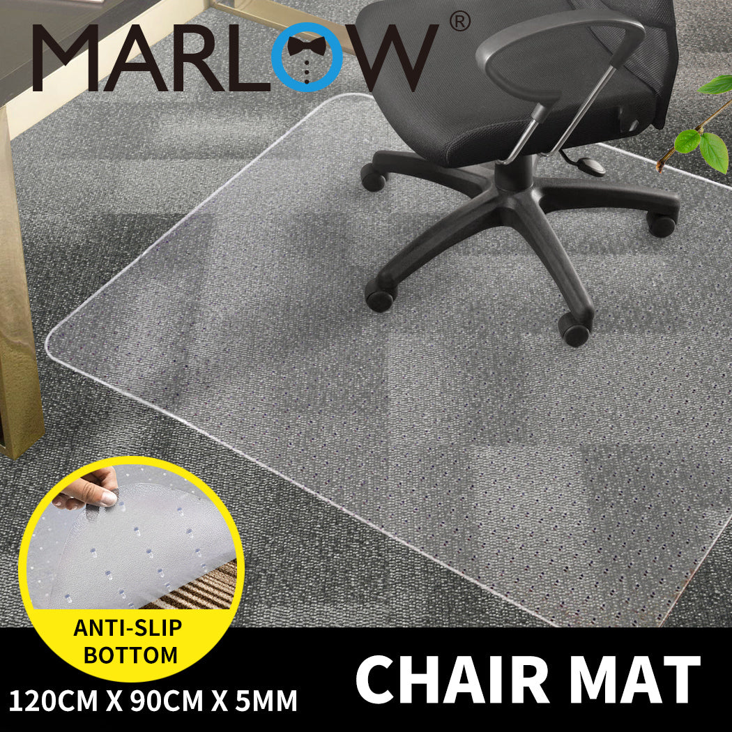 Marlow PVC Chair Mat Office Carpet Floor Protectors Non Slip Computer 120X90cm