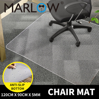 Marlow PVC Chair Mat Office Carpet Floor Protectors Non Slip Computer 120X90cm