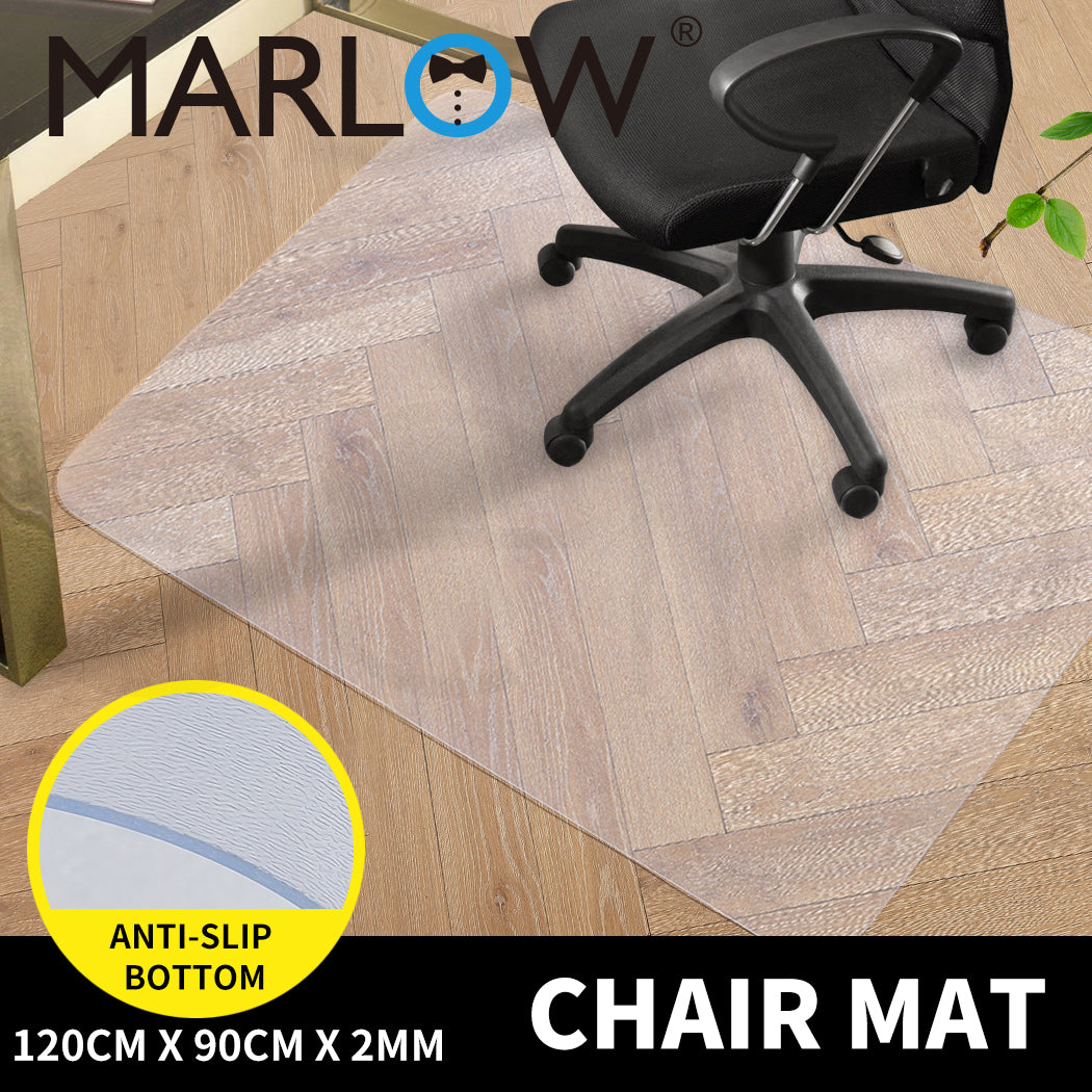 Marlow Non Slip Office Chair Desk Mat Floor Computer Carpet Protector PVC Clear