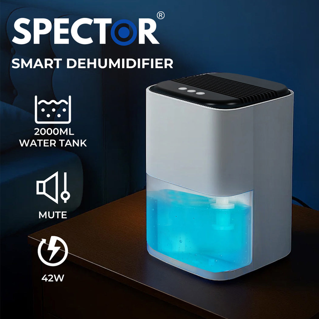 Spector Electric Dehumidifier 2000ml Drying Moisture with LED Light Timer Silent
