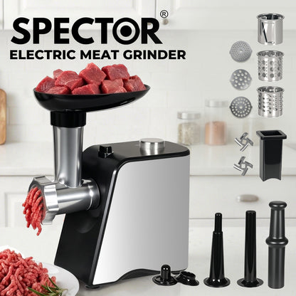 Spector 4-in-1 Electric Meat Grinder Mincer 2800W  Sausage Filler Kibbe Maker